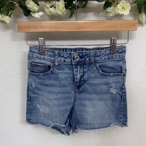 GAP • Light Blue Distressed Denim Cutoff Shorts